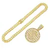 Collar con colgante de personalidad de marca redonda con símbolo de dólar estadounidense, cadena para la clavícula, collar de e-commerce transfronterizo