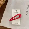 Novo Tecido Coreano de Bolinhas Vermelhas e Brancas Grampo de Cabelo Geométrico Doce Moda Grampo para Franja Grampo Lateral Acessório de Cabelo para Mulheres