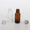 Frasco de óleo essencial de 5ml-100ml frasco de vidro frasco de produto para cuidados com a saúde tampa de alumínio fábrica estoque Frasco de vidro transparente marrom