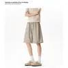 Pantalones Casuales de Rayas Verticales de Verano Estilo Nuevo Estilo Old Money, Shorts Holgados Versátiles de Cintura Media-Alta Estilo Perezoso para Hombres y Mujeres
