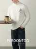 ¡Bordado Clásico! ¡Lana y Seda de Morera! Camiseta de Forro Polar de Doble Cara de Gama Alta con Calefacción Infrarroja Lejana y Retención de Calor para Hombre, Capa Base de Manga Larga
