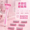 Maquinilla de afeitar rosa de 3 hojas para mujer, maquinilla de afeitar manual para depilación de axilas y zonas íntimas, depilador, venta al por mayor en stock