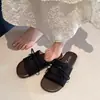 Sandálias de amarrar femininas estilo pastoral de floresta de verão 2026, calçados casuais para atividades ao ar livre, chinelos versáteis e da moda com sola macia
