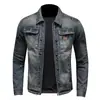 2026 Nueva Chaqueta de Mezclilla Clásica Lavada Vintage Europea y Americana para Hombres Jóvenes, Elegante Abrigo Streetwear con Cuello de Solapa de Moda