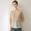 Suéter de Cachemir Consinee 100% Cachemir para Mujer con Diseño Hueco de Bloques de Color, Moderno y Elegante