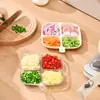 Plato Preparador para Fondue Estilo Nuevo Plato Dividido para Guarniciones Cocina Almacenamiento de Cebolla, Jengibre y Ajo Bandeja de Plato de Cena Multifuncional para el Hogar con Cuatro Compartimentos