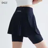 Falda Deportiva para Exteriores Talla Grande Dos en Uno para Correr y Ciclismo con Bolsillo Trasero, Falda Corta Transpirable y de Secado Rápido para Yoga Fitness