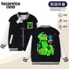 Jaqueta baseball Creeper do Minecraft para crianças, meninos e meninas, nova, para primavera e outono, esportiva casual, resistente ao desgaste, top da moda