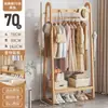 Perchero de pie para dormitorio, tendedero para ropa, tendedero para habitación, madera maciza, para colocar la ropa por la noche, uso en interiores del hogar