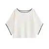 Conjunto de Tricô Bordado com Cor Contrastante para Mulheres + Saia de Tricô Bordada com Cor Contrastante + Colete de Tricô Bordado com Cor Contrastante