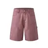 Pantalones Cortos de Mezclilla Estilo Leñador Americano para Hombre, Shorts de Cinco Puntos Sueltos Retro de Verano con Múltiples Bolsillos, Pantalones Casuales de Longitud Media para Hombre