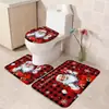 Alfombra de Piso de Terciopelo de Cristal Muñeco de Nieve Navideño Transfronterizo Juego de Tres Piezas para Baño Absorbente de Agua Secado Rápido Antideslizante Felpudo Dropshipping de Temu