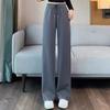 Chica gordita talla grande forrado de polar Pantalones gruesos de pierna ancha Otoño e Invierno Nuevo Cintura alta Adelgazantes rectos para Hombres y Mujeres