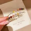 Pulsera abierta con forma de diamante de circón transfronteriza europea y americana, lujo ligero, pulsera exquisita de alta gama, joyería de diseño de nicho vintage