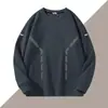 Moletom masculino de gola redonda e manga longa para primavera e outono, top casual de corte solto, peça versátil para o guarda-roupa masculino