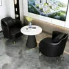 Conjunto de Sofá de Um Lugar de Luxo e Mesa de Centro para Lazer, Recepção de Hotel, Escritório, Sala de Vendas, Mesas e Cadeiras de Reunião, Salão de Beleza
