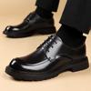 Sapatos de Couro Masculinos Business Formal Casual Estilo Britânico Casamento Noivo Terno Sapatos Masculinos Marrons de Cano Baixo Dropshipping