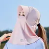 Máscara de Proteção Solar de Verão, Chapéu Integrado, Proteção do Pescoço, Máscara de Rosto Inteiro, Máscara Anti-UV de Seda Gelada, Máscara Facial para Ciclismo Masculina e Feminina