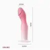 Vibrador Artificial de Silicone Macio com Gradiente Vestível para Mulheres, Ventosa, À Prova d'Água, Brinquedo Sexual para Adultos, Bastão Vibratório
