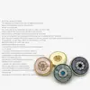 Botones Dobles de Metal y Resina Rosa para Hombres y Mujeres, Botones de Traje, Abrigos de Lana, Botones Versátiles Doble Círculo Incrustados con Diamantes