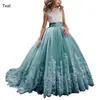Vestidos Infantis Mais Vendidos no Exterior para Idades de 2 a 14 Anos, Vestidos de Princesa em Estoque para Crianças Maiores, Vestidos Infantis de Renda em Blocos de Cor