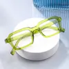 Novos Óculos Antiluz Azul Quentes de Venda Cruzada para Mulheres com Hastes Grossas, Fotografia de Rua Europeia e Americana, Lentes Quadradas Planas, Armações de Óculos Modernas e na Moda