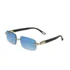 Gafas de Sol Metálicas Sin Marco con Borde Cortado Único, Lentes de Hombre de Moda Europeas y Americanas, Gafas para Conducir con Protección UV