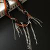 Doce Cool Spice Girl Estilo Multicamadas Envoltório Colar de Contas Feminino High-end Gargantilha Nicho Colar Clavícula Corrente Acessórios Da Moda