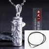 Colgante caja gawu abierta de plata esterlina para hombres, collar colgante portátil de pelo fetal para mujeres