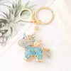 Llavero Anillo de Metal de Pegaso Unicornio con Pedrería Regalo Pequeño Creativo Animal del Zodiaco Caballo Poni Llavero