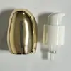 Bomba de Polvo de 18 Dientes con Boquilla de Spray Externa, Cubierta Exterior Dorada Electroplateada, Cabezal de Bomba Dosificadora para Loción, Accesorios para Cabezal de Bomba de Botella de Cuidado de la Piel