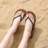 Chanclas con Estampado de Leopardo para Mujer para Uso en Exteriores, Moda de Verano, Sandalias de Playa con Suelas Suaves, Chanclas de Dedo Antideslizantes para Interiores