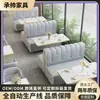 Asientos tipo cabina para varias personas para tiendas de té de burbujas, cafeterías y restaurantes de hot pot, cómodos y fiables, con respaldos, cojines suaves y sillas de esponja duraderas