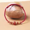 Pulsera de Agata Roja de Dunhuang con Cuerda Tejida a Mano Pulsera de Jade para Pareja Mejor Amigo Regalo de Cuerda Roja Pulsera de Ágata Auspiciosa