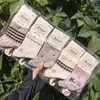 Meias esportivas de algodão para mulheres, trama de mil pés, comprimento até o meio da panturrilha, tricô à máquina integrado, meias de algodão, cor sistema Maillard café com leite de moca, 26 Outono/Inverno