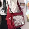 Bolsa Mensageiro Versátil Simples de Grande Capacidade Estilo College para Mulheres Bolsa de Ombro Transparente Crossbody Bolsa para Bebê Bolsa Tote