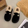 Botas de nieve de suela gruesa para mujer, nueva colección de invierno 2026, forradas de felpa y engrosadas para abrigar, con diseño peludo, estilo Birkenstock y estilo de zapato de algodón tipo pan