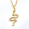 Estilo Europeu e Americano Personalidade Luxo Leve Dinâmico Pingente em Formato de Cobra Colar de Aço Titânio Retro Nicho Versátil Corrente de Clavícula de Aço Inoxidável