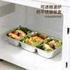 Recipientes modernos de aço inoxidável para preparo de refeições, lancheiras com controle de porções, recipientes seguros para freezer e lancheiras portáteis para uso ao ar livre