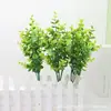 Decoración de pared de plantas de eucalipto, flores y plantas de plástico falsas para simulación transfronteriza, decoración de arreglo floral en maceta, accesorios de manojo de hierba de la fortuna