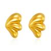 Pendientes Europeos y Americanos Minimalistas de Oro con Tres Pétalos y Forma de Gota de Agua, Nuevo Estilo Fresco Geométrico de Acero Inoxidable Chapado en Oro de 18K