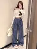 Pantalones de cuadros retro para mujer, nuevo estilo de otoño, de nicho, de cintura alta, fluidos, casuales, de pierna recta, de pierna ancha, pantalones para mujer