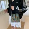 Bolsa Transversal de Nylon Fofa para Celular, Bolsa Pequena Casual Dopamina Versátil, Bolsa de Armazenamento para Viagem, Bolsa Bordada de Desenho Animado para Pais e Filhos