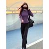 Roupas Esportivas ao Ar Livre para Corrida Feminina, um Conjunto Completo de Moletom Roxo Casual Solto da Moda Conjunto de Duas Peças