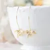Huajie deseo cruzado Europa y Estados Unidos nueva moda temperamento pendientes de lazo hoja aretes de vacaciones para mujer venta al por mayor