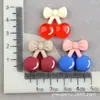 Cola de Resina Urso Creme de Pêssego Acessórios de Resina Cola Doce Morango Capa de Celular Cereja DIY Acessórios de Cabeça para Cabelo Material