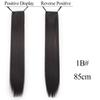 Cabelo Liso Longo de 32 Polegadas Exportação Cabelo Sintético de Alta Temperatura Rabo de Cavalo Duplo Extensões de Cabelo para Mulheres, Rabo de Cavalo Longo Trançado com Amarração, Ossier