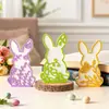 Nuevo Molde de Silicona de Conejo de Pascua DIY Cuadros Encaje Flor Conejo Vela Yeso Molde