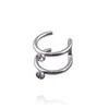 Venta Caliente Transfronteriza Moda para Niñas Clips para Oreja Perforada en Forma de C Clips para Hélice de la Oreja Pendientes de Diamante Joyería para Piercings