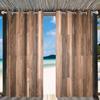 Cortinas Blackout Impresas para Exteriores con Imitación de Madera en Espiga, Personalizadas, para Balcón, Disponible Dropshipping